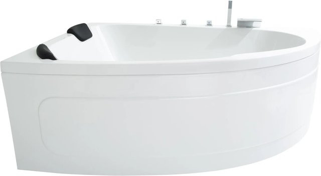 Basera Eck-Badewanne Guam Links für 2 Personen in Hochglanz Weiß, B/T: 180 x 130 cm - Bild 1