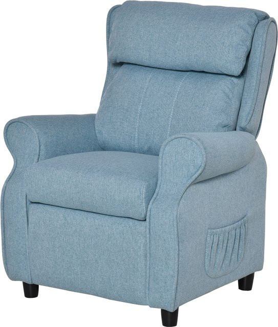 HOMCOM Kindersofa Blau mit verstellbarer Liegefunktion und Fußstütze, B/T/H: 58 x 53 x 70 cm - Bild 1