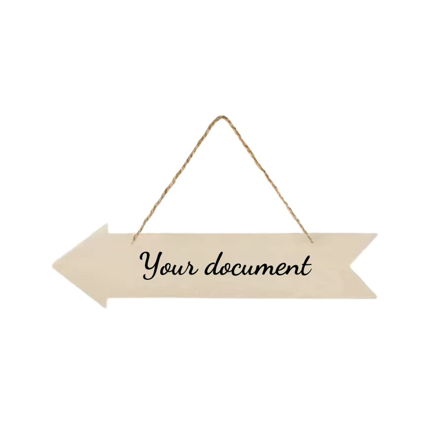 Personalisierte Holzpfeil-Plakette in Beige mit individuellem Text, einseitig bedruckte hängende Gartendekoration aus Holz im rustikalen Design - Bild 3