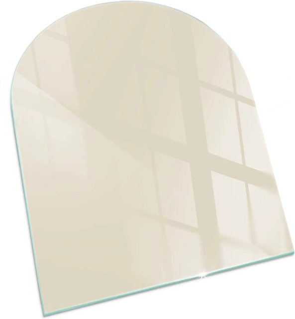 Tulup Glasplatte für Kamin als Funkenschutzplatte in Gelb, Halbkreis, B: 80 cm, T: 70 cm - Bild 1