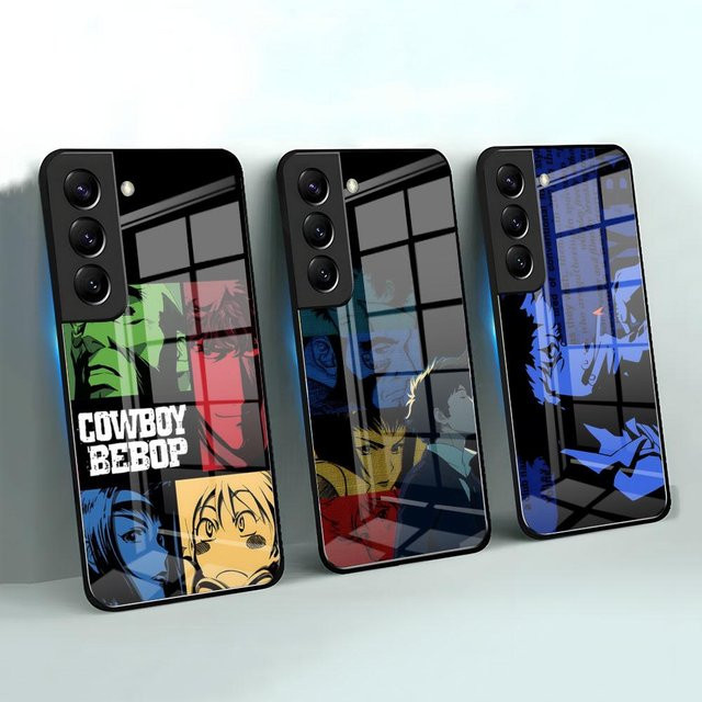 Potdemiel Anime Handyhülle Cowboy Bebop für Samsung Galaxy A56 A36 A26 A16 A15 A25 A35 A55 A14 A34 A24 A54 Glashülle in Schwarz und Multicolour - Bild 1