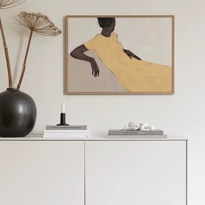 Potdemiel Leinwand Wandkunst Afrikanische Frau am Strand Landschafts Poster für Wohnzimmer und Schlafzimmer - Bild 2