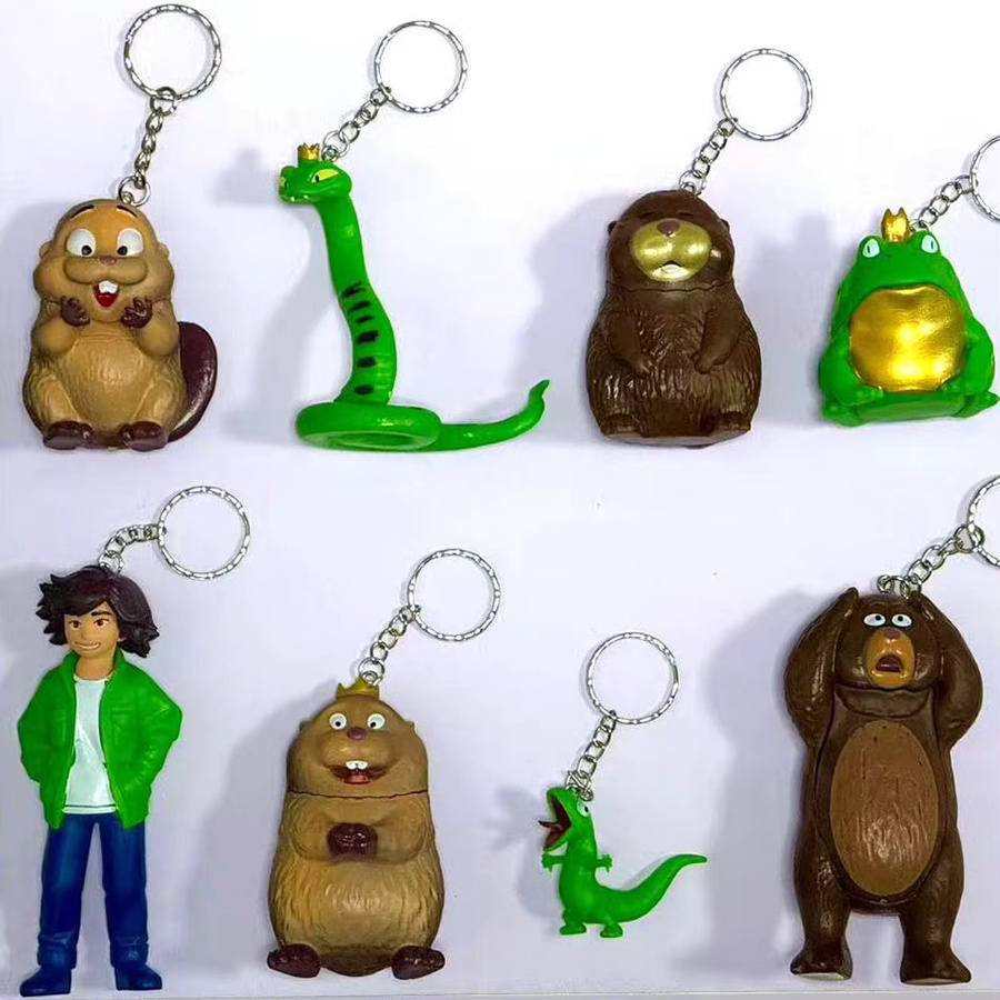 Bandai Cartoon-Schlüsselanhänger-Set, Tiere, 8-teiliges Set, Kunststoff - Bild 3