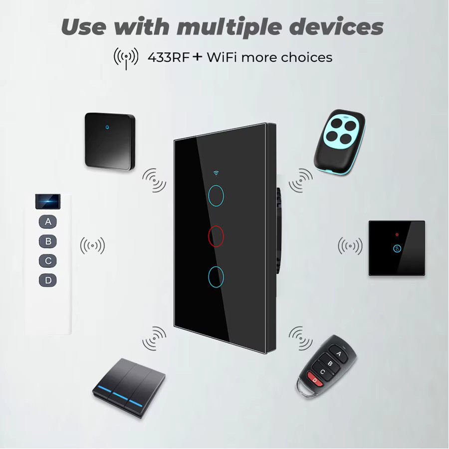 Tuya Smart Switch Wifi Touch-Schalter mit 433MHz Fernbedienung und Sprachsteuerung für Alexa und Google Home ohne Neutralleiter - Bild 4