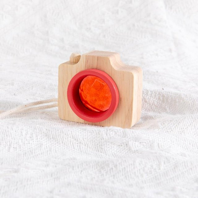 Binchi Holz Bunte Kamera Kaleidoskop, Holzspielzeug, rot - Bild 1