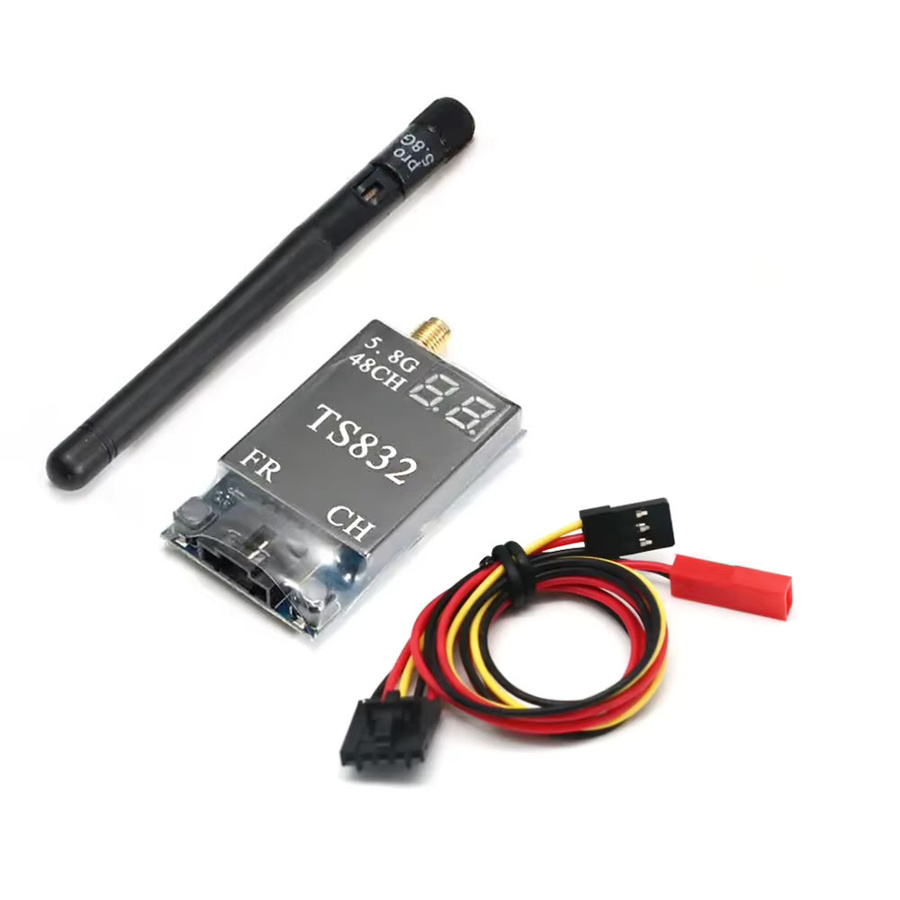 QX-MFLU Kabelloser Videosender TS832 5,8G 600mW mit 1000TVL-Kamera für RC FPV-Luftbildfotografie in Schwarz - Bild 2