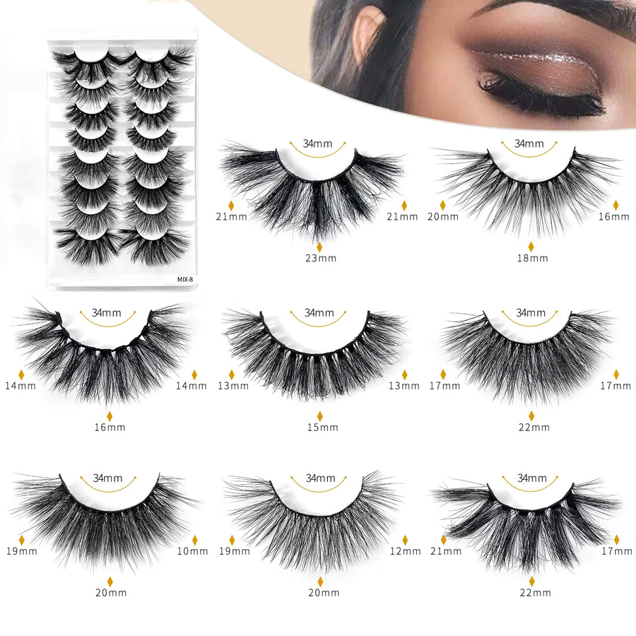 Mix 3D Faux Nerz Wimpern, Black, Unisex - Bild 2