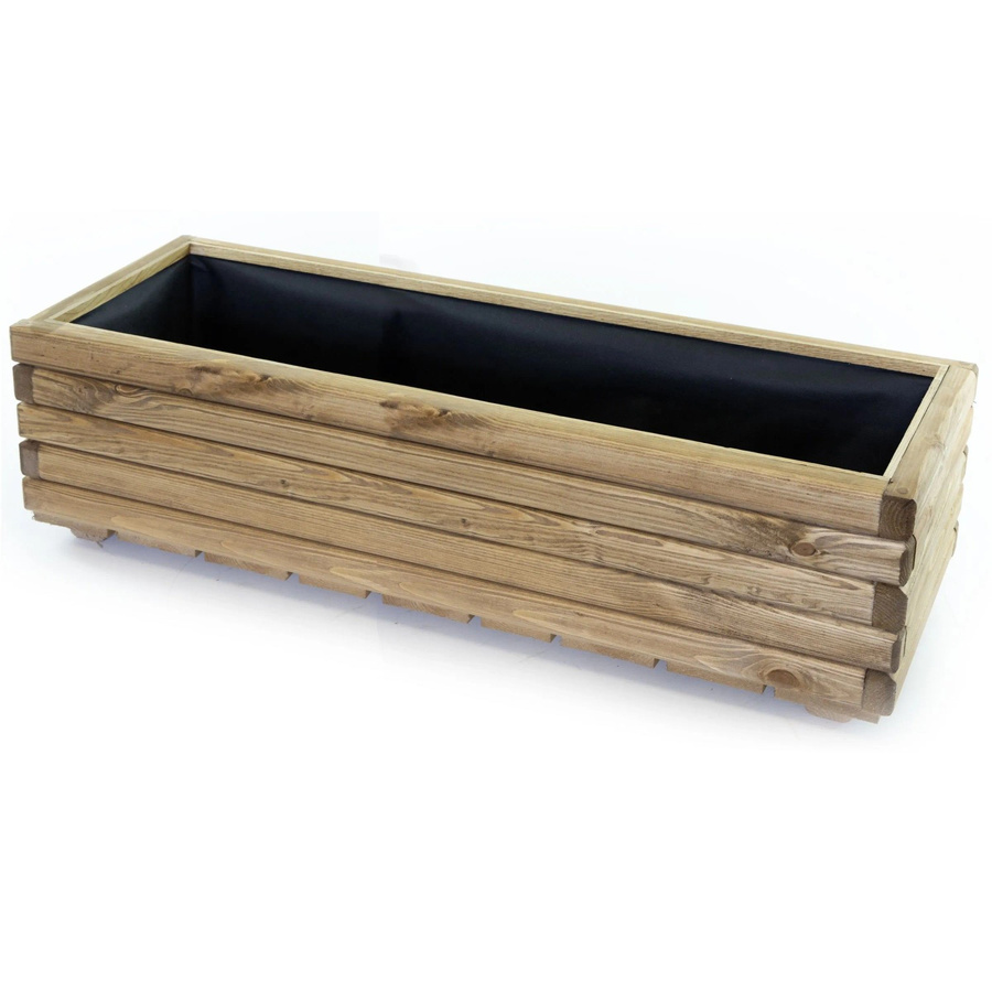 HolzFee Pflanzkasten Akzent aus Kiefer in Braun mit rustikalem Design, B/T/H: 118 x 40 x 30 cm - Bild 2