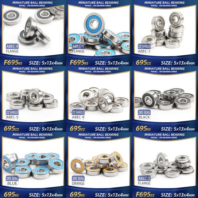 FUSHI 695zz 695 2rs Kugellager aus Edelstahl für VORON 3D-Drucker und RC Autos, 10 Stück, B/D/H: 5 x 13 x 4 mm - Bild 1
