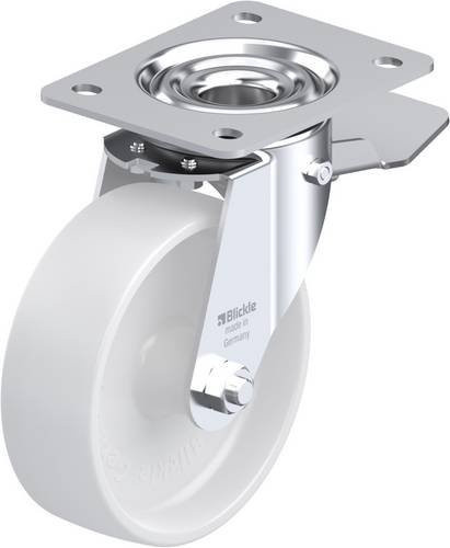 Blickle Lenkrolle 318535 LE-PO 150G-ST mit Feststeller, Rad-Durchmesser: 15 cm, Tragfähigkeit: 300 kg, Farbe: Weiß - Bild 1