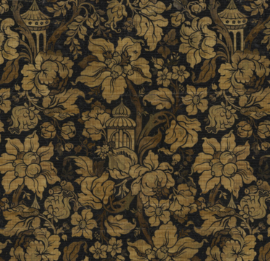 NLXL Mural Big Pattern Paradis Noir Wandtattoo in Schwarz und Multicolour mit floralem Naturmotiv im Vintage-Stil - Bild 1