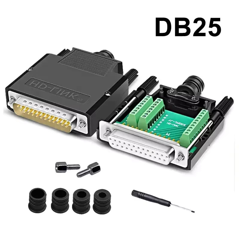 TLXT DB25 D-Sub Breakout-Terminal-Adapter, 25-polig, weiblich, schwarz - Bild 2