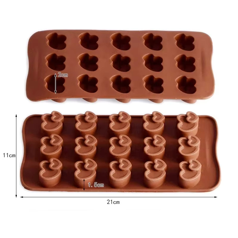 Venlohome Silikon-Backform in Herzform, braun, nicht klebend für Schokolade, Fondant und Gebäck - Bild 4