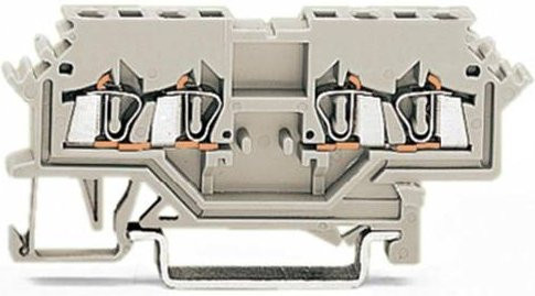 WAGO 279-989 Durchgangsklemme 4mm Zugfeder Grau 100 Stück - Bild 1