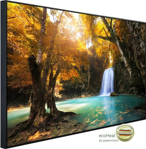 papermoon EcoHeat Infrarotheizung Wasserfall Kanchanaburi Thailand mit Matt-Effekt in Bunt, App-Steuerung und Überhitzungsschutz - Bild 1