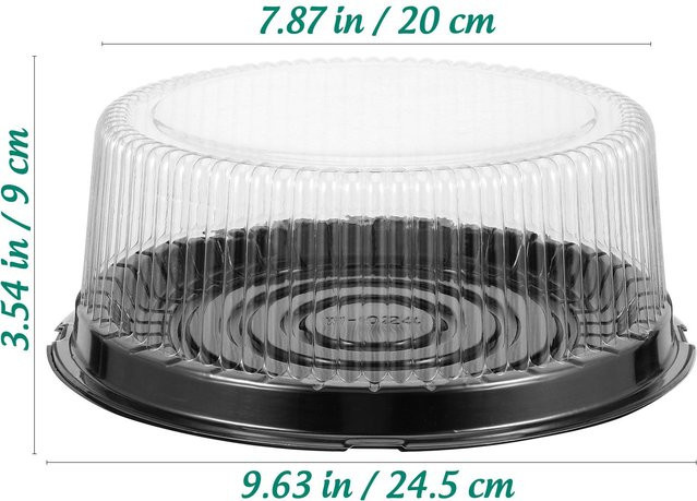 10 Stück SmartHub Dessertbehälter aus Kunststoff, rund, transparent mit schwarzem Boden, Durchmesser: 20,32 cm - Bild 1