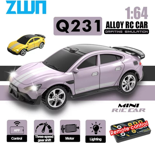 zwn GTR Racing RC Auto, 1:64, mit LED Licht, ferngesteuert - Bild 1