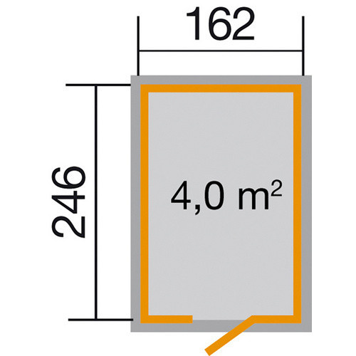WEKA Schwedenhaus Gartenhaus Gr. 2 in Schwedenrot mit Vordach und Massivholzfußboden B/H/T: 200 x 220 x 286 cm - Bild 3