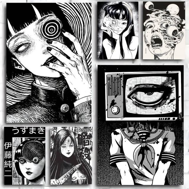 J-Junji Ito Tomie Retro Anime Poster Kunstdruck aus Papier für deine Wanddekoration - Bild 1