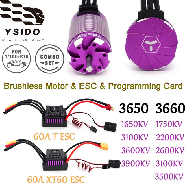 YSIDO RC Racing Off-Road-Automotor, bürstenloser Motor, 4 Pole, mit 60 A ESC Combo - Bild 1