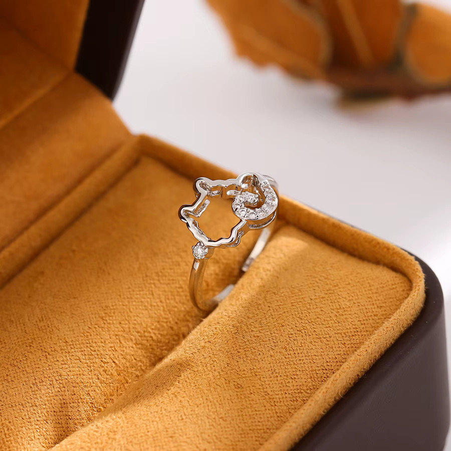 GaGa-Duck Ring, 925 Silber, Kristall, Lamm - Bild 2