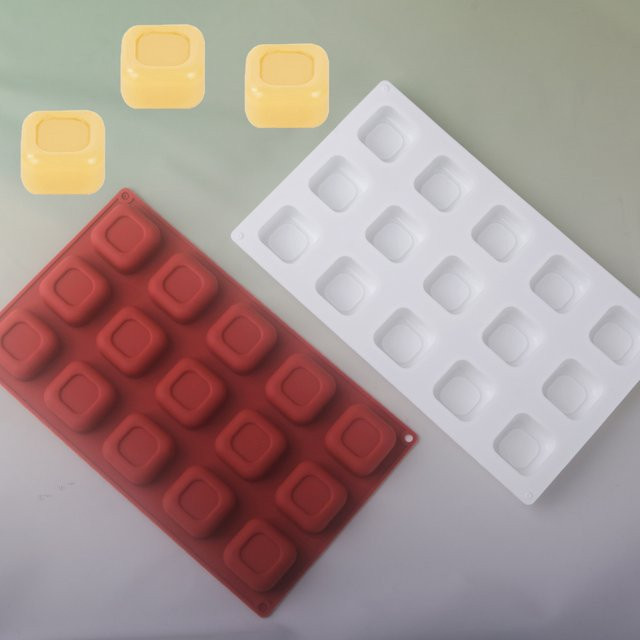 SHENHONG Silikon Mousse-Form mit 15 Zellen und quadratischer Oberseite für Schokolade und Desserts - Bild 1