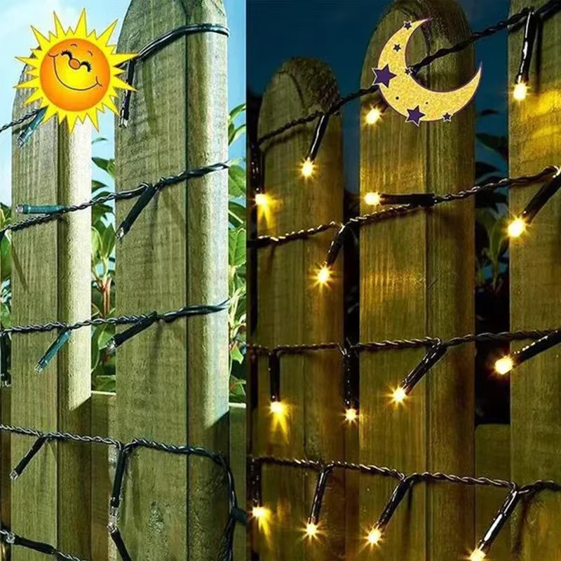 Super-Cheese Solar LED Lichterkette Outdoor mit 8 Modi, Warmweiß, Wasserdichte Garten-Lichterkette für Weihnachten und Party - Bild 2