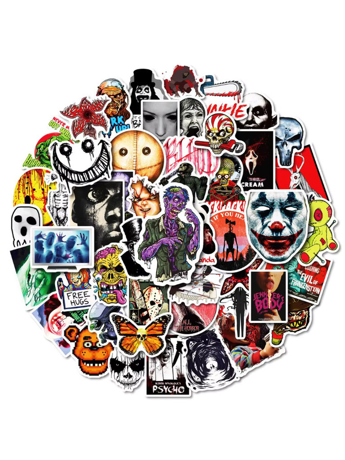 50 Stück klassische Horrorfilme Graffiti Aufkleber in Multicolour von BulingBulingStickers Store - Bild 5
