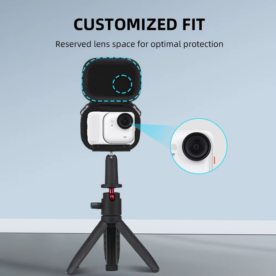 Flymile Tragetasche für Insta360 Go Ultra Zubehör, PU-Aufbewahrungstasche und Schutzhülle, Schwarz - Bild 2