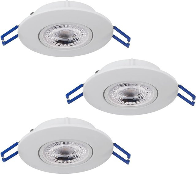 Eglo ZUJAR LED Einbauleuchten 3er-Set Weiß, rund, warmweiß, Durchmesser: 90 mm - Bild 1