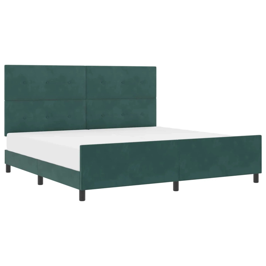 vidaXL Boxspringbett mit Kopfteil in Dunkelgrün aus Samt, B/T: 200 x 200 cm - Bild 2