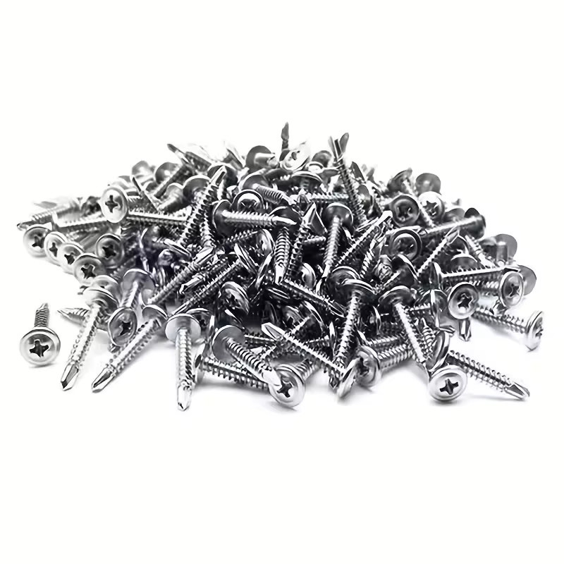 AGASHE 120 Stück Edelstahl-Kreuzschrauben mit großem Flachkopf, selbstbohrend, Schwalbenschwanzschrauben in Silber für Metall und Holz - Bild 2