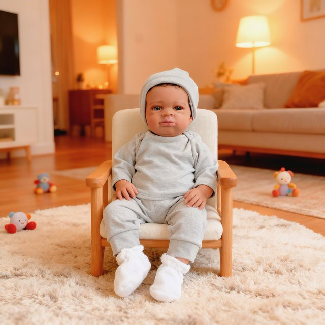 NPK Babypuppe, 20-Zoll-Babypuppe, dunkelbraune Haut, Collectible Figure - Bild 1