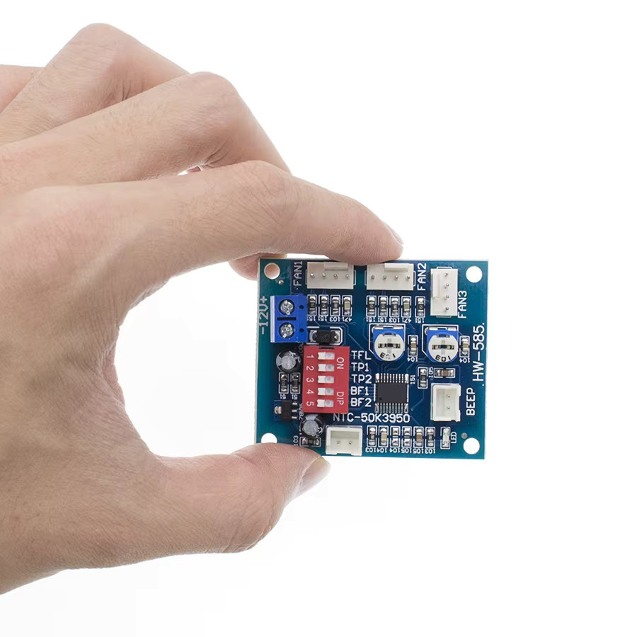 Buzzle PWM PC CPU Lüfter Temperaturregler mit Temperaturfühler, DC 12V 5A, Blau - Bild 2