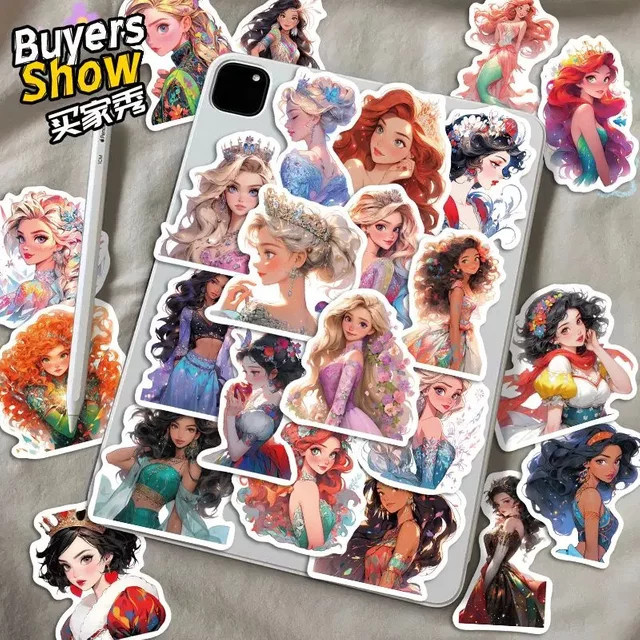 Bandai Prinzessinnen Cartoon Animation Aufkleber, 50-teiliges Set, multicolour - Bild 1