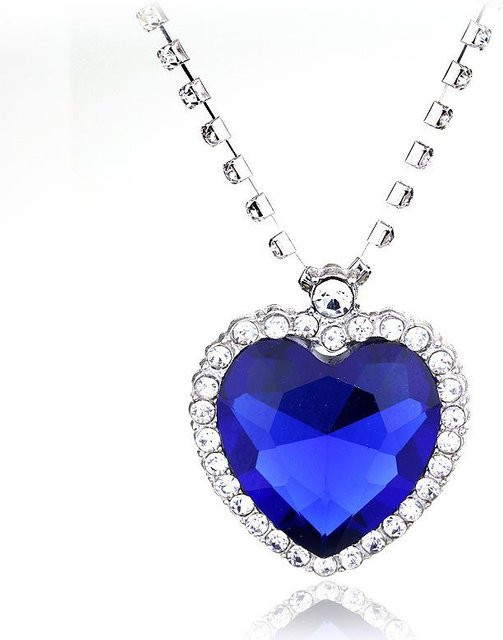 YIRAN Jewelry Halskette, Kristallanhänger, Blau, Kupfer, Damen - Bild 1