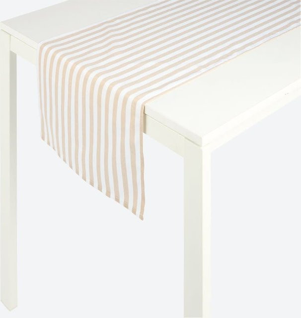 NKD Tischläufer mit modernem Streifendesign in Beige, B/H: 40 x 140 cm - Bild 1