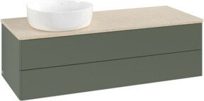 V&B Waschtischunterschrank Antao ohne Frontstruktur in Grau Grün lackiert, B/T/H: 120 x 50 x 50 cm - Bild 1