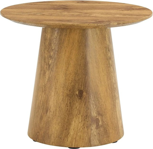 okwish Couchtisch in Rundem Design mit Holzoptik in Braun, B/T/H: 50 x 50 x 48 cm - Bild 1