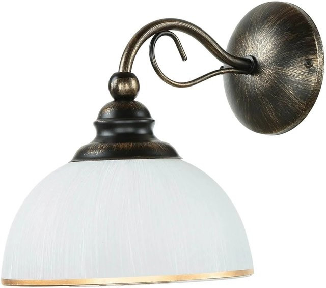 Licht-Erlebnisse Wandlampe aus Glas und Metall in Shabby Braun Antik Weiß mit E27 Fassung, Breite: 22 cm - Bild 1