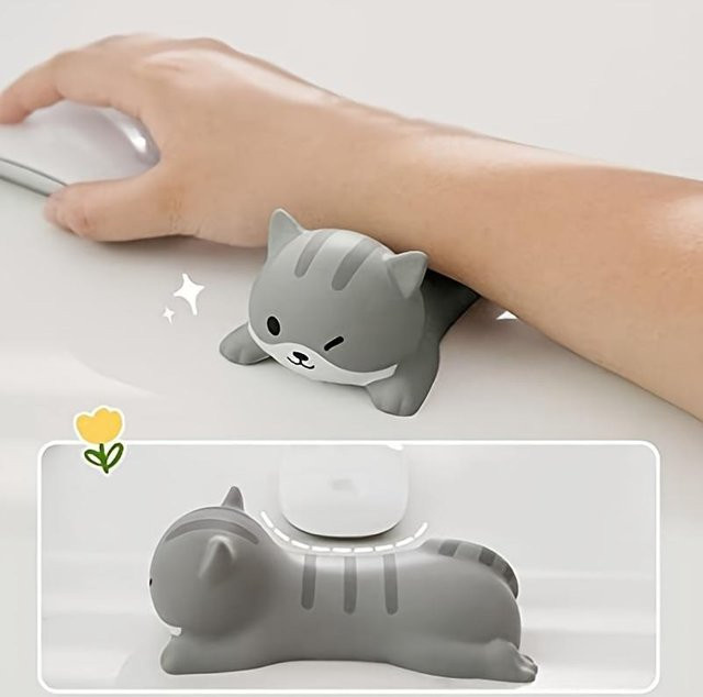 Ergonomische Handgelenkauflage aus PU-Material in Grau für Computertische und Bürobedarf - Bild 1