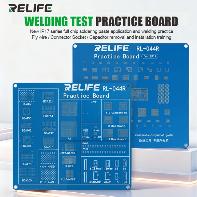 RELIFE RL-044R Lötübungsbrett für iPhone 8-17 Serie zur BGA Chip Entfernung und Reparatur in Blau - Bild 1