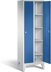 C+P Wäsche-Spind Classic in Enzianblau und Lichtgrau mit Türen und Schloss, H x B x T: 185 x 61 x 50 cm - Bild 1