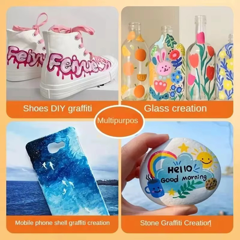 60 Doppelseitige Graffiti-Marker im Set, Mehrköpfige Zweifarbige Malstifte in Multicolor, Permanente Zeichenstifte für kreative Projekte - Bild 5