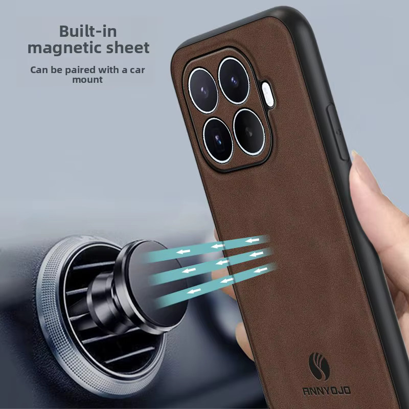 Stoßfeste Schafsleder-Handyhülle mit magnetischem Schutz für Xiaomi 17T, 15T Pro, POCO M8, X8 ProMax und F8 Ultra in Schwarz - Bild 4