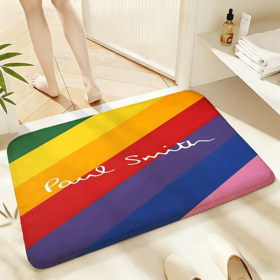 Paul Smith Teppich Streifendesign Weiß Multicolour Rutschfest B: 60 cm, T: 40 cm - Bild 3