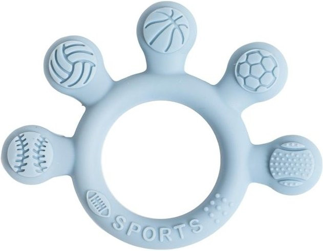 Binchi Outdoor Product Silikonbeißring für Babys ab 0 Monaten, Blau, BPAfrei - Bild 1