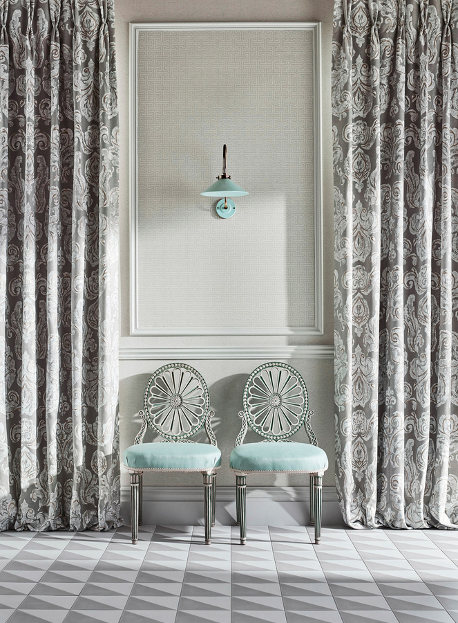 Zoffany Tapete Ormonde Key Silver Vlies-Tapete mit abstraktem geometrischem Design - Bild 1