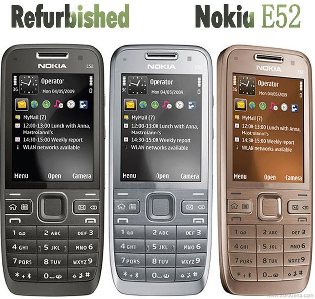 Generalüberholtes Nokia E52 Mobiltelefon in Gold mit 1 SIM-Karte, Akku und Ladegerät - Bild 1