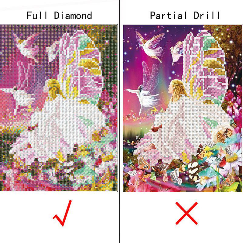 FIYO DIY Diamantmalerei Eule als Cartoon Diamant Stickerei Mosaik Kreuzstich, Multicolor, B: 20 cm, H: 30 cm - Bild 1